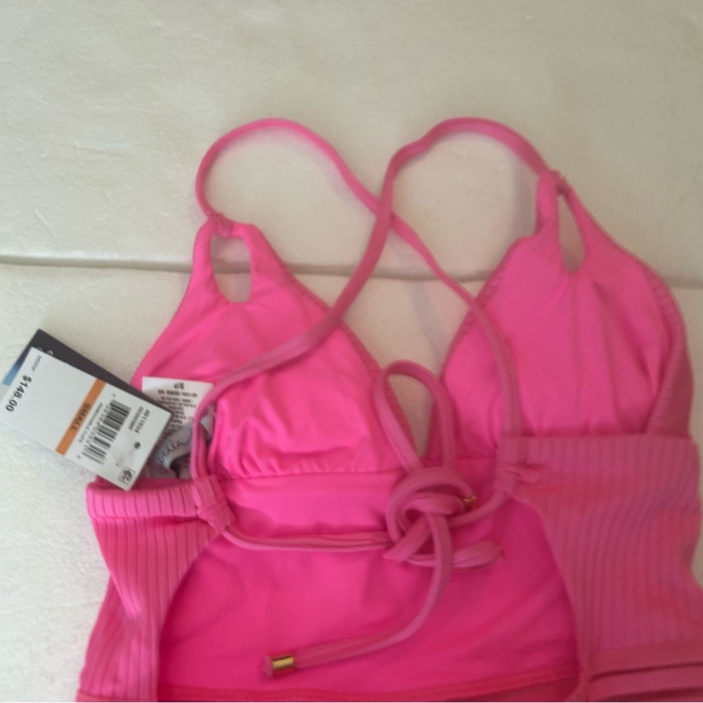 Isabella Rose NWT Queensland high leg neon Barbie pink one piece swimsuit - Picture 11 of 11